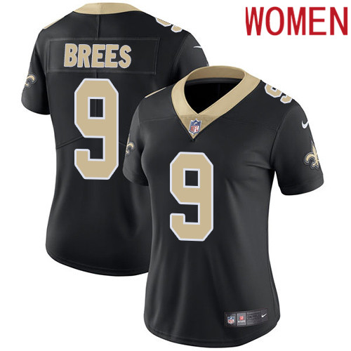 2019 Women New Orleans Saints 9 Brees black Nike Vapor Untouchable Limited NFL Jersey